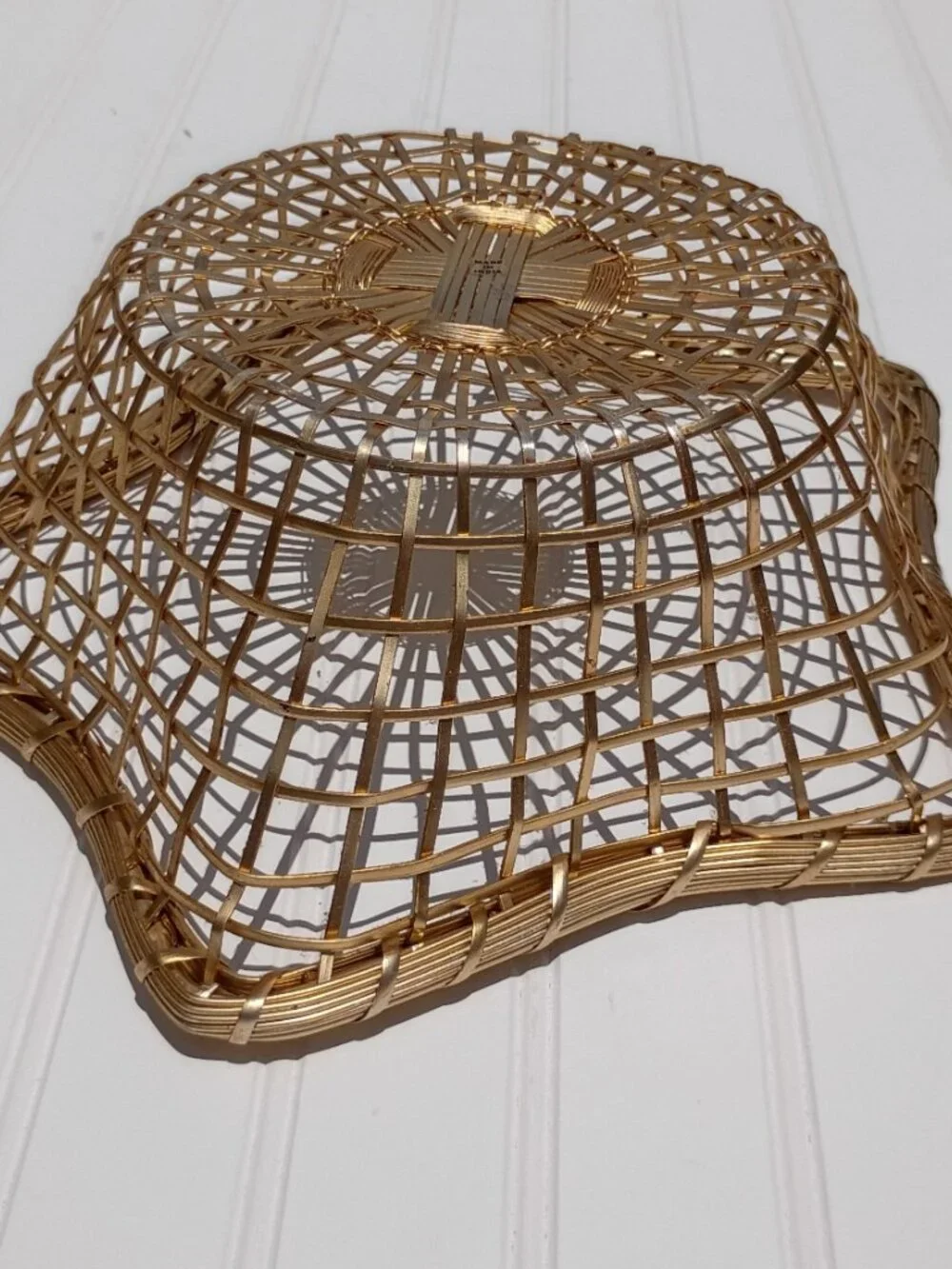 Vintage Brass Star Shaped Bread Basket Made in India Holiday Christmas Gold 12